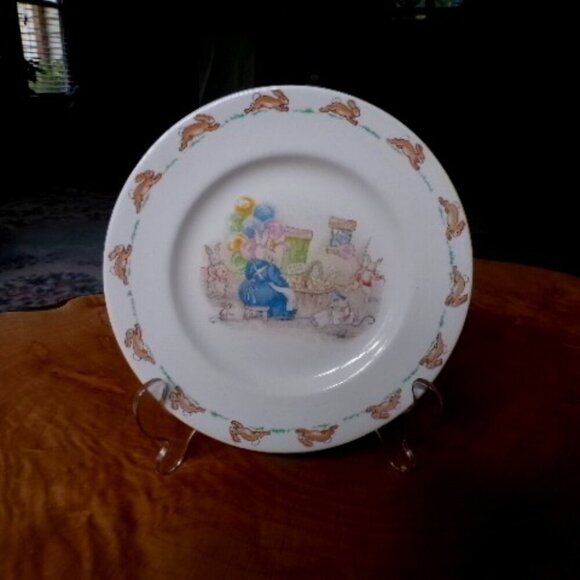 Vintage 1954 Orange Vendor Bunykins plate | Easter | Spring - Picture 1 of 10